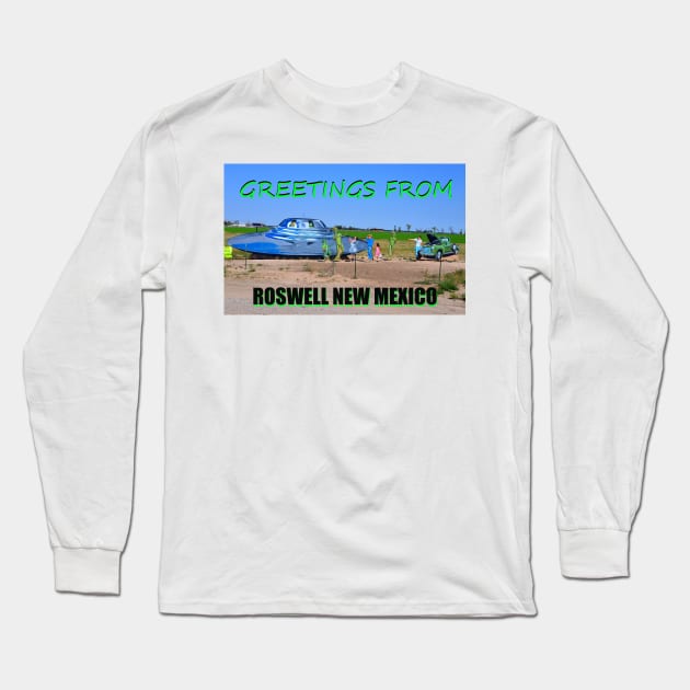 Greetings from Roswell custom card work A Long Sleeve T-Shirt by dltphoto